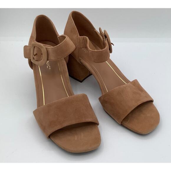 Vionic Size 9.5 Light Brown Suede Wedge Sandals - Picture 1 of 8